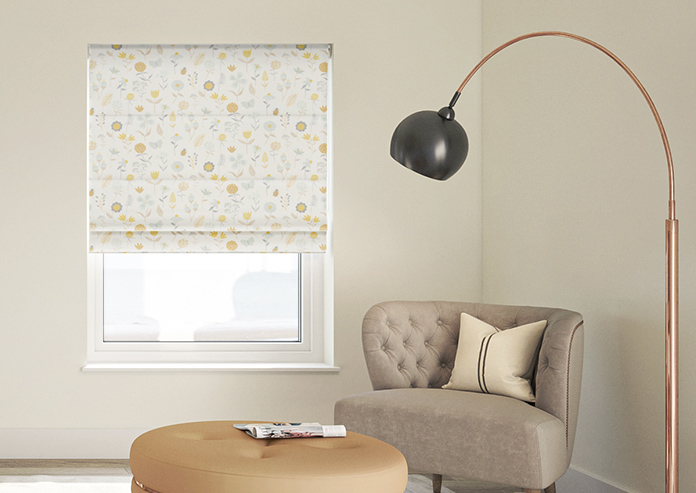 Floral Whimsy, Silver - Roman Blind - Image 3